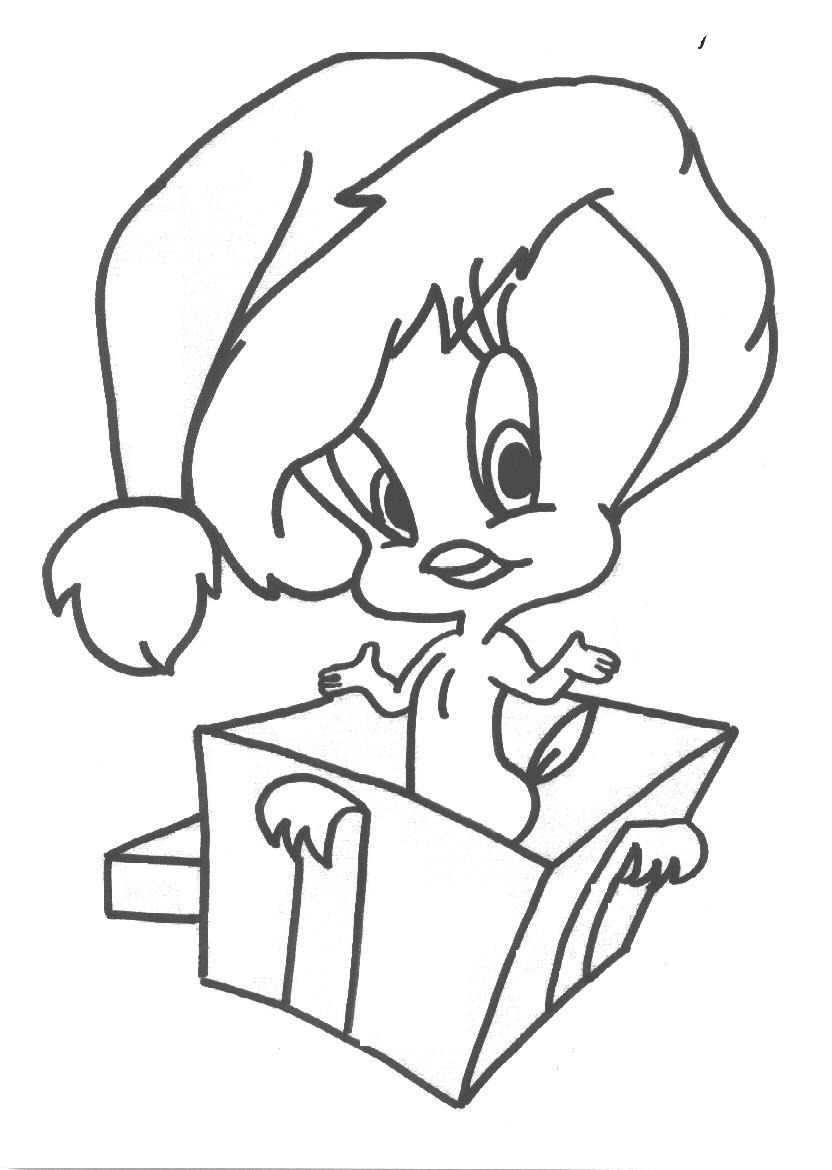 Cartoon Character Christmas Coloring Pages 1