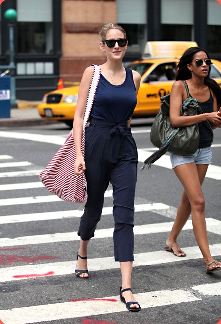 #5529911 In a navy blue carpi jumper 'Joan of Arc' actress Leelee Sobieski spends a lovely afternoon out and about with and a friend in New York City, NY on August 3, 2010.  Leelee's next film 'The Last Film Festival' soon to be released stars the recently deceased star Dennis Hopper.<br /> Fame Pictures, Inc - Santa Monica, CA, USA - +1 (310) 395-0500