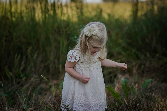 Vintage Charlotte's Web kids photo shoot. Rustic, lace dress. Rustic farm field photo shoot.