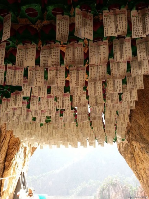  Wishing Notes hanging on roof inside Geumganggul Cave