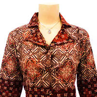 DBT2560 - Baju Bluse Batik Wanita Terbaru 2013