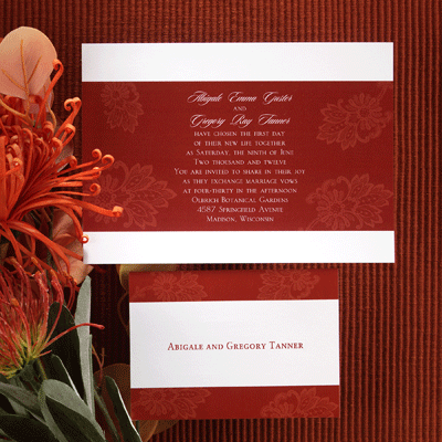 White And Red Wedding Invitations card