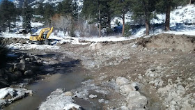 Photo of Estes Park fish hatchery stabilization project.