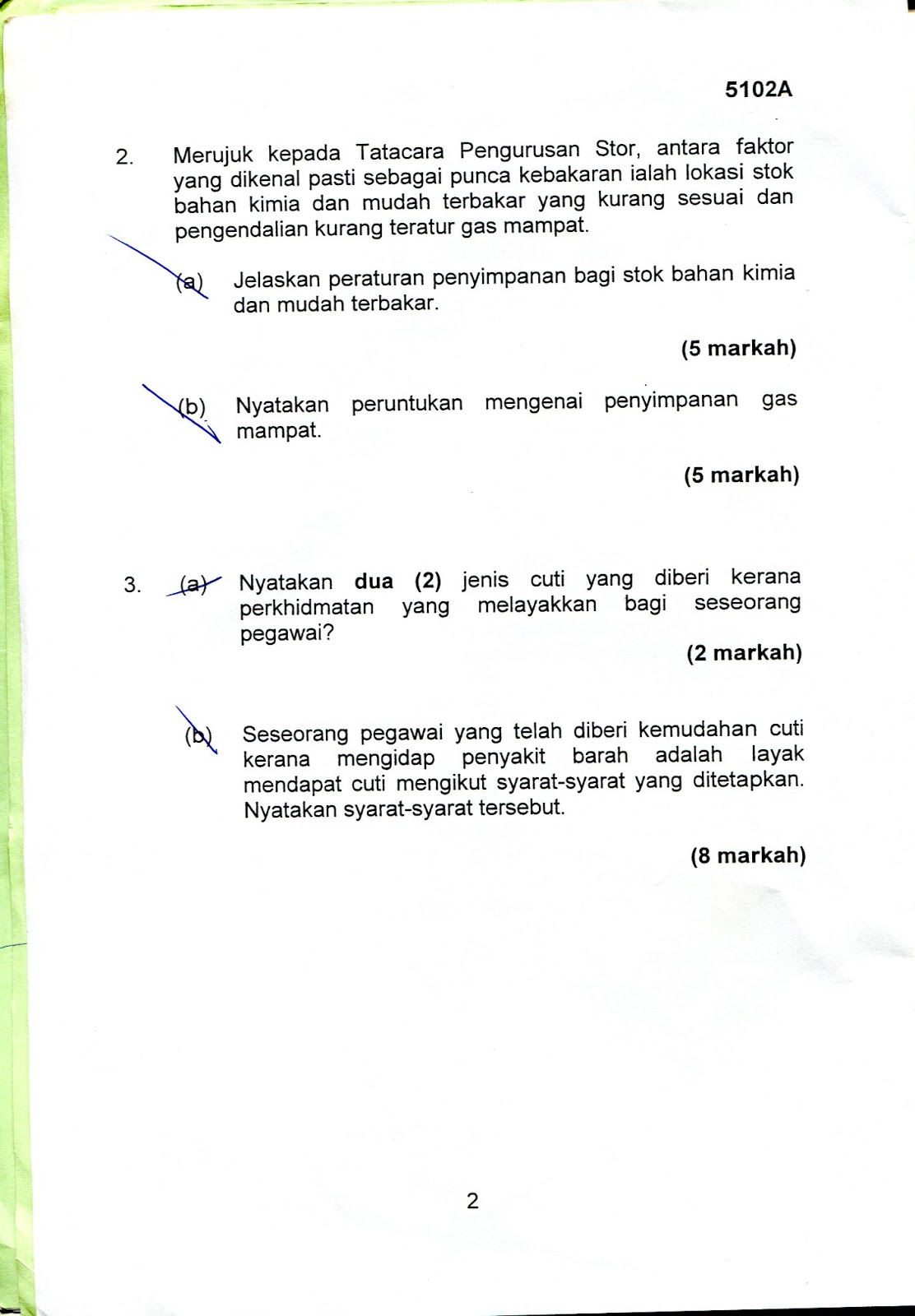 Hidup Itu Indah : Contoh Soalan 5102A (Perintah Am, Arahan 