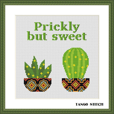 Cactus quotes funny sarcastic cross stitch Set of 4 patterns