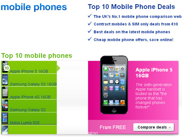 Top 10 Mobile Phones di Inggris