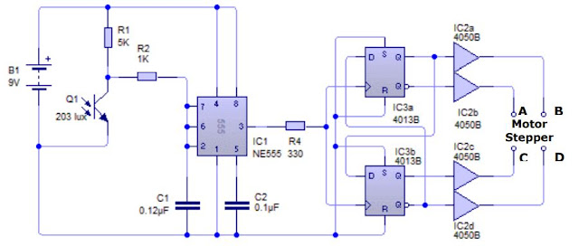 Implementasi Sensor Phototransistor dengan Motor Stepper