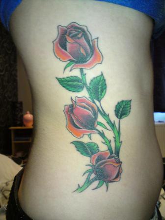 Flower Rib Tattoos For Girls