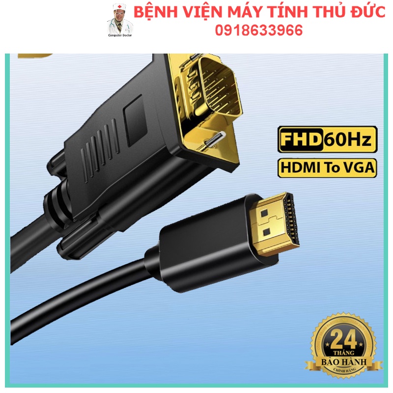 Cáp Chuyển HDMI Sang VGA Dài 0.5M - 10M ID Tech H2V101- bảo hành 24T Đổi Mới