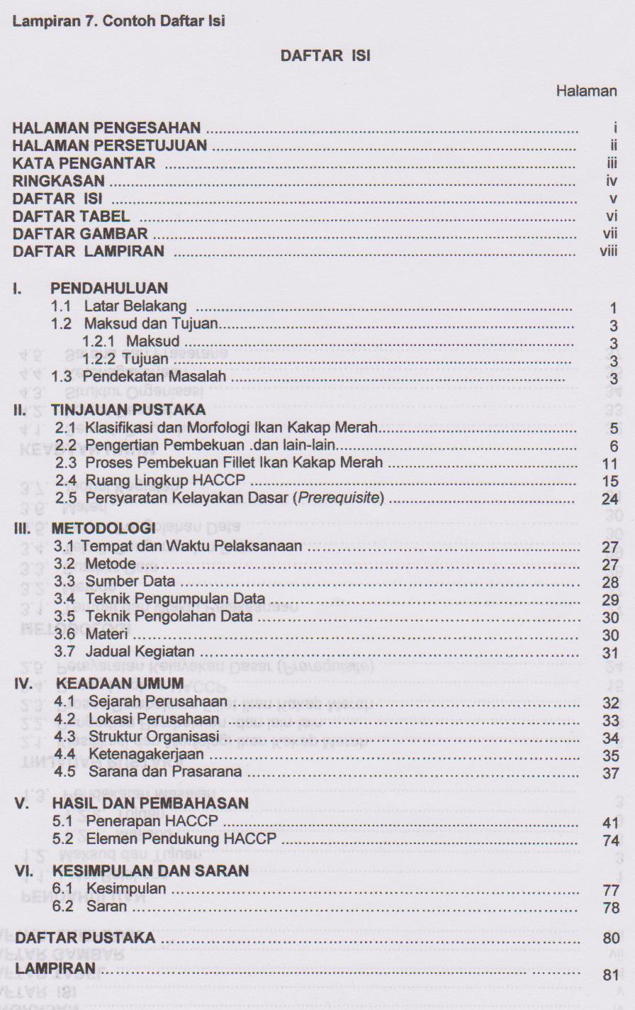 Blog U 13: Contoh Daftar Isi