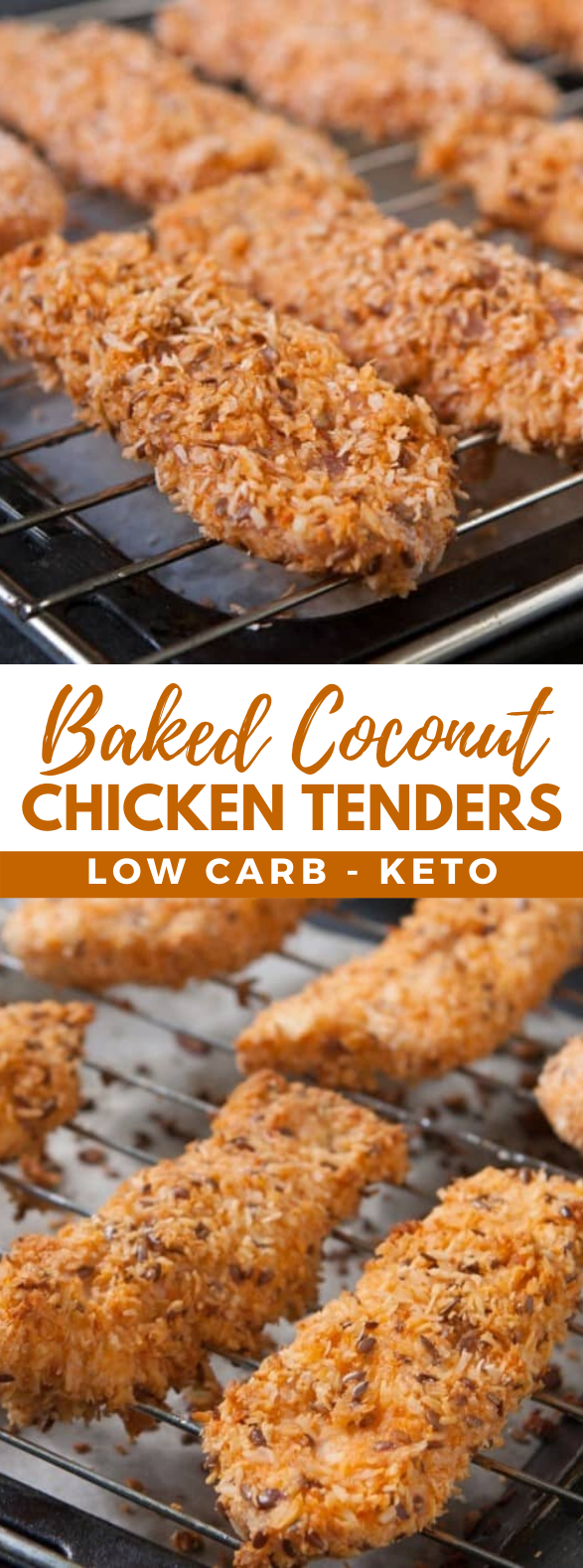 Baked Coconut Chicken Tenders with Flaxseeds #ketofriendly #lunch