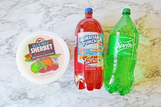 recipe ingredients displayed on a marble background.