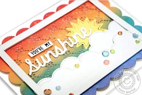 Sunny Studio Stamps: Frilly Frame Dies Fluffy Cloud Border Dies Sunshine Word Die Friendship Card by Mindy Baxter