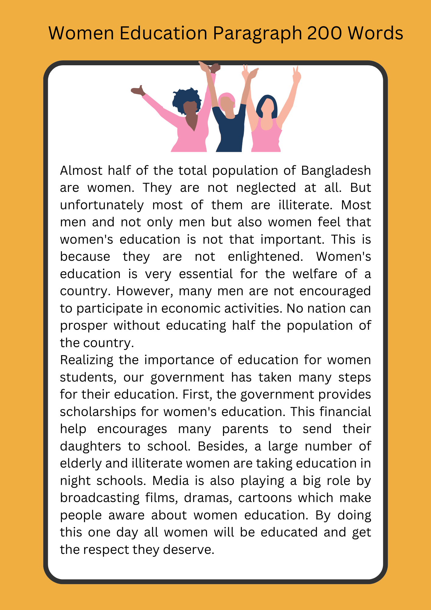 Women Education Paragraph 200 Words