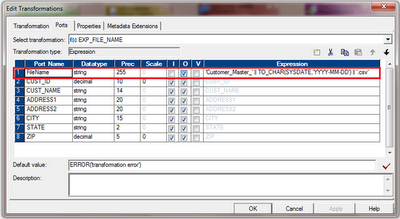 informatica power center mapping for dynamic file name