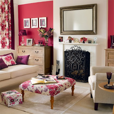 Living Room Interior Design Photos on Living Room Color Schemes   White And Pink Living Room Color