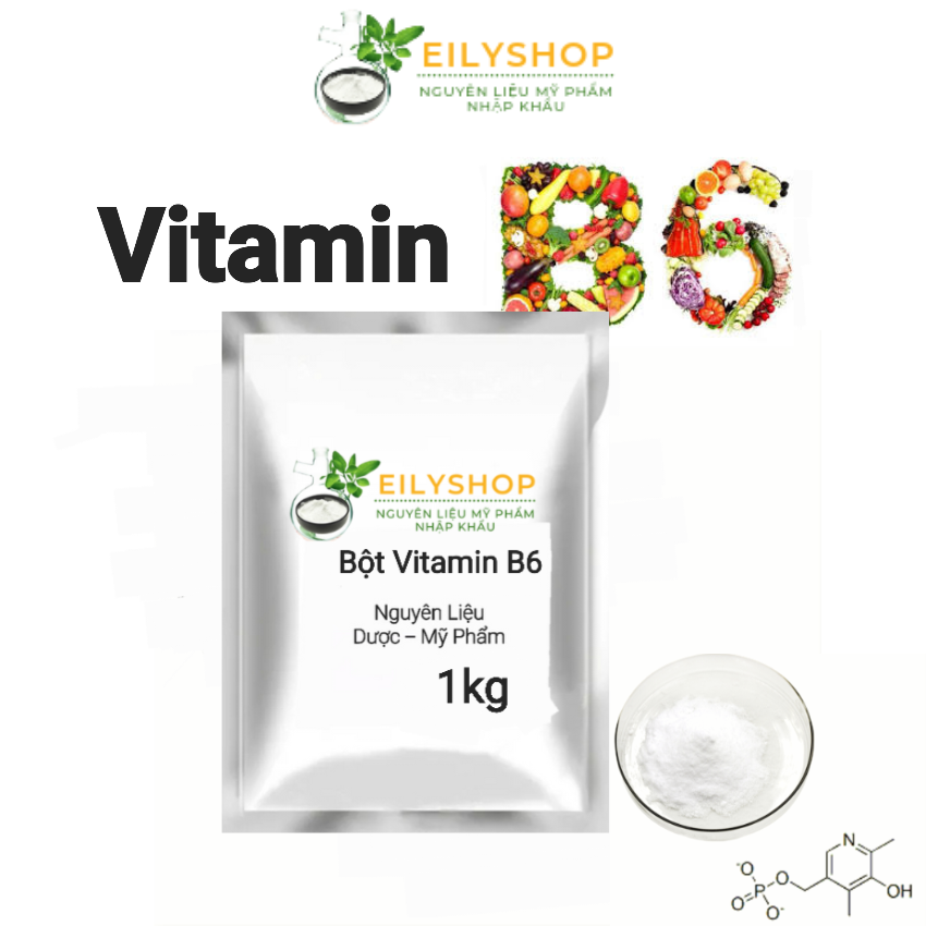 Bột Vitamin B6 (Pyridoxine)  - Mỹ Phẩm - nguyên liệu mỹ phẩm Nhập Khẩu Eilyshop 100gr