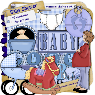 Baby Shower - Clip Art Commercial Use You can get these kits in sale now 