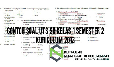 Contoh Soal UTS SD Kelas 1 semester 2 Kurikulum 2013