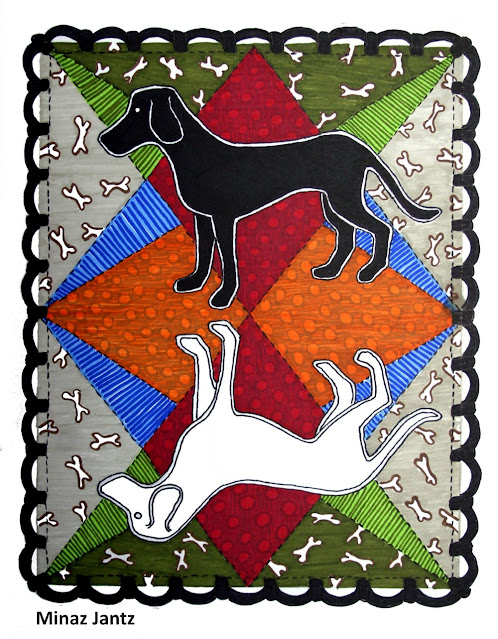 Dog Blanket in Stitches #1  (Copic Markers) by Minaz Jantz