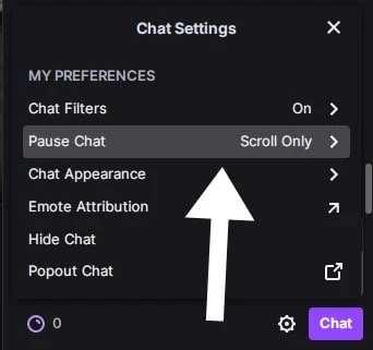 Pause Chat option