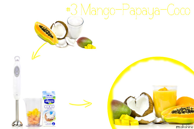 Coconut - papaya - mango smoothie