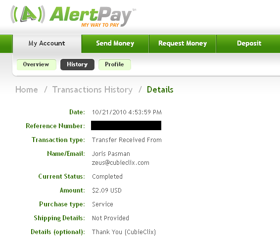 CubieClix Payment Proof