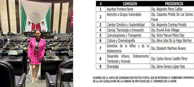 ES OFICIAL: CASANDRA DE LOS SANTOS ES PRESIDENTA DE LA COMISIÓN DE ATENCIÓN A GRUPOS VULNERABLES