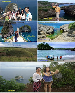 Paket Tour 2H 1M Nusa Penida.Hari Pertama.  Obyek yang dikunjungi:   1. Atuh Beach/Atuh Raja Lima  2. Bukit Teletabis  3. Tembeling Natural Water  4. Kalingking Clift  5. Broken beach  6. Angel's Billabong  7. Crystalbay Beach.