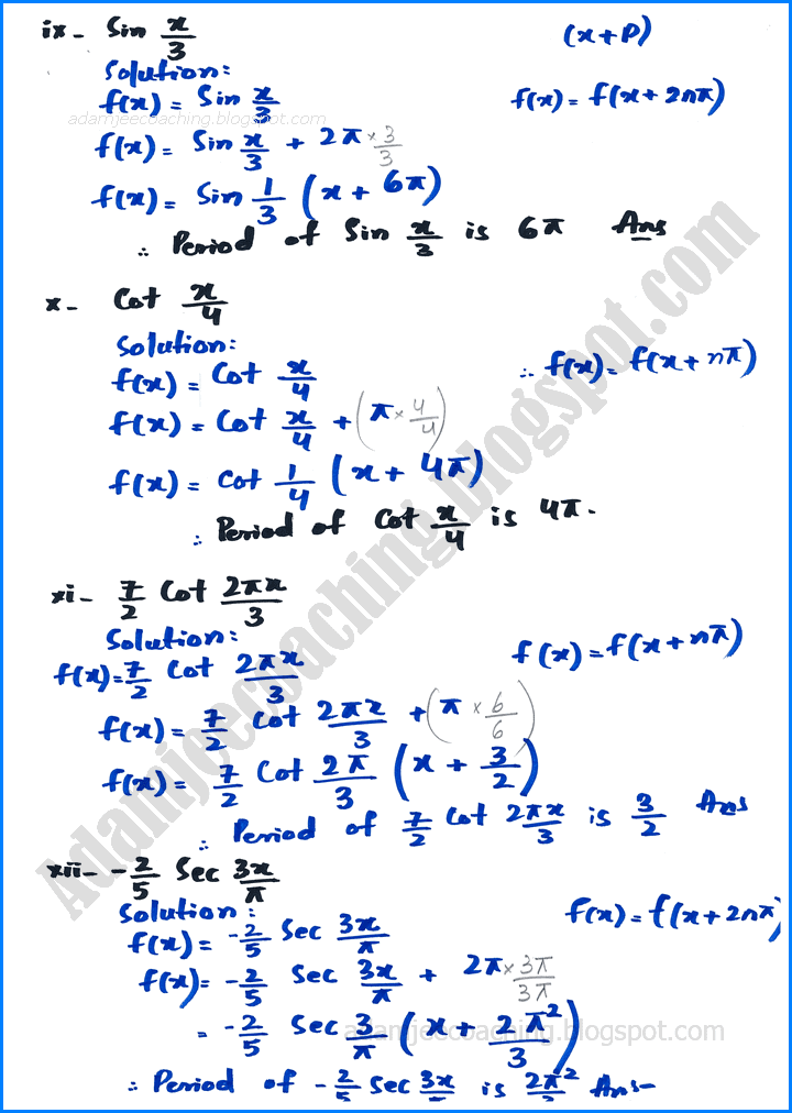 graphs-of-trigonometric-and-inverse-trigonometric-functions-exercise-12-1-mathematics-11th