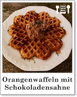 Einfaches Waffelrezept: Orangenwaffeln mit Schokosahne