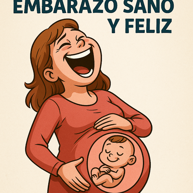 Mamá embarazada muy feliz y bebé relajado