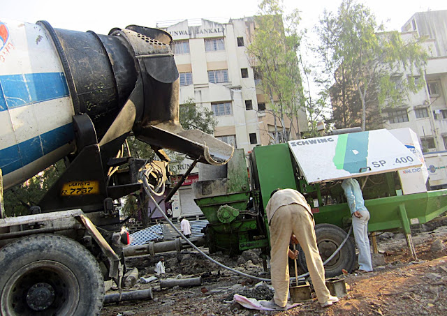 road making machines at work