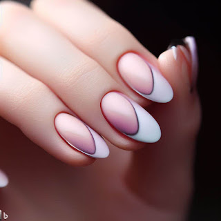 half-moon manicure nail art designs