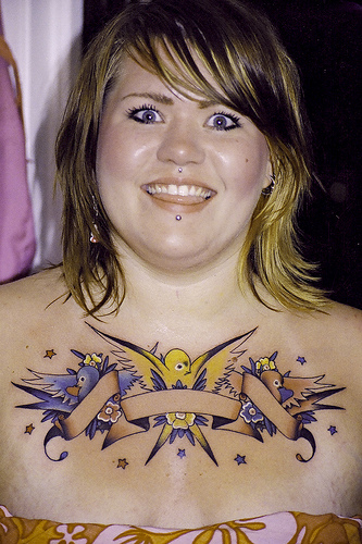 women chest tattoos