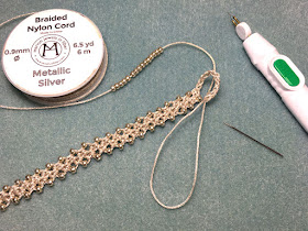 Turkish Flat Bead Crochet Bracelet Tutorial with Metallic Cord - Step 11