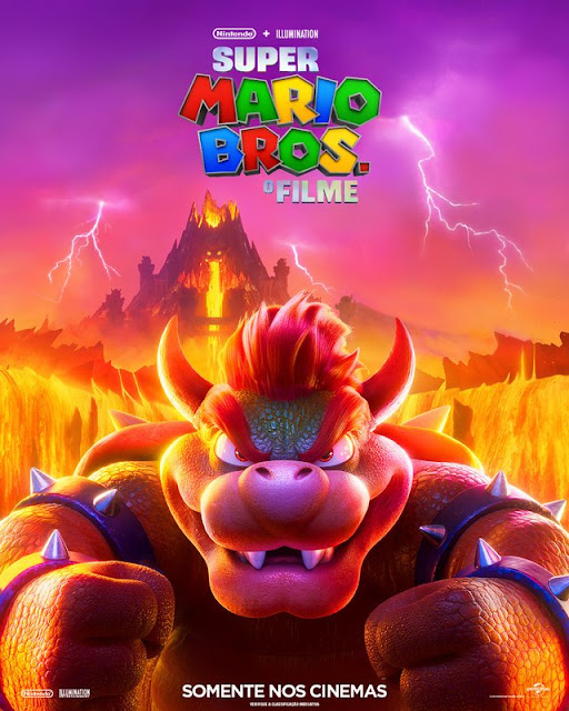 Pôster de Super Mario Bros.: O Filme destacando Bowser