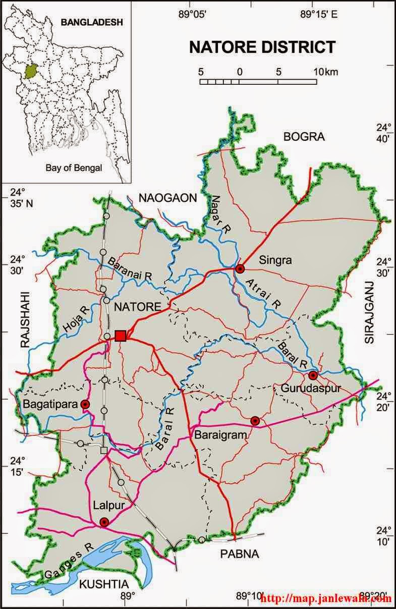 natore zila map of bangladesh