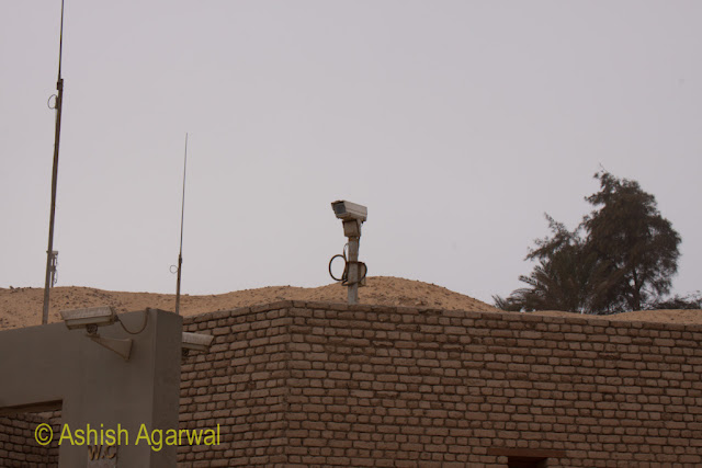 Cairo Pyramids - A security camera near the pyramids