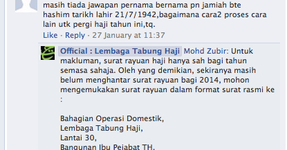Jawapan Surat Rayuan Haji - Malacca t