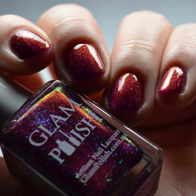 plum holographic nail polish