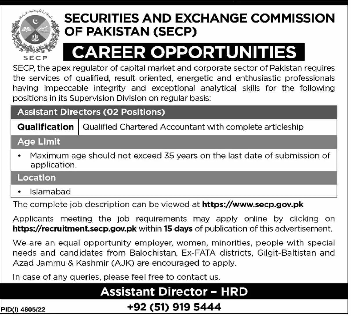 Latest SECP Jobs 2023 - Security and Exchange Commission of Pakistan