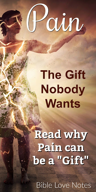 Pain may be a gift that nobody wants, but this 1-minute devotion explains why it can be a gift for the Christian. #BibleLoveNotes #Bible