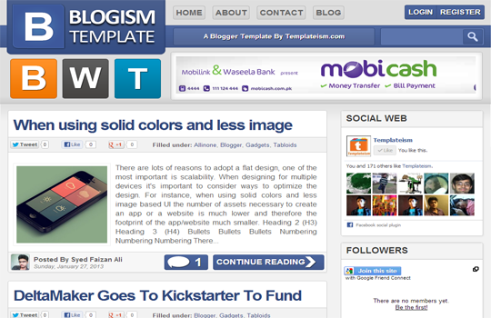 Blogism Blogger Template Large Layout