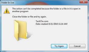 Window Vista & 7 : Error Message Saying File / Folder In Use