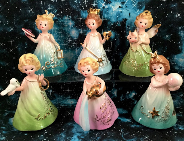 Josef Originals Zodiac Girl Pisces Leo Libra Scorpio Aquarius Capricorn set of figurines horoscope