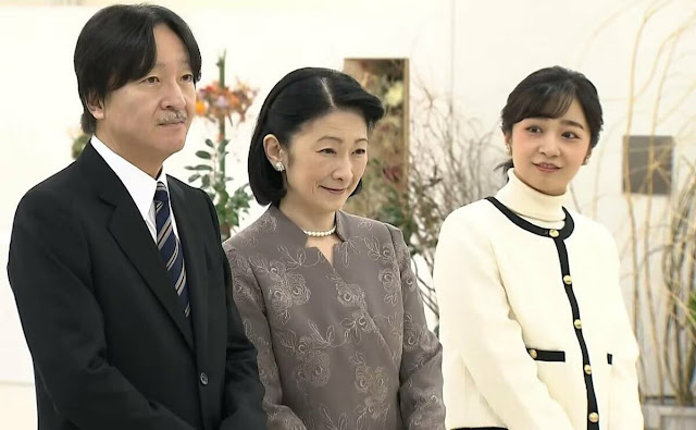 Crown Prince Akishino, Crown Princess Kiko and their daughter Princess Kako visited Sunshine City Bunka Kaikan