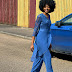 How to style a blue lace jumpsuit for a cocktail occasion
