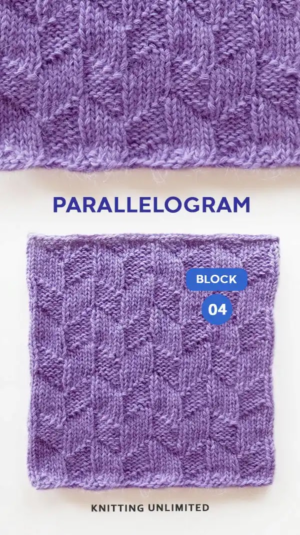 Parallelogram Pattern. It's easy to remember and can be used for a variety of projects, such as afghans, blankets, dishcloths.