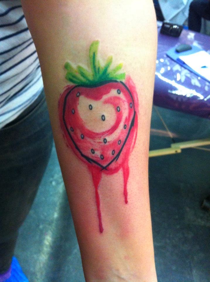 Strawberry Tattoos Designs for Women, Women Hand with Strawberry Tattoo, Strawberry Reddish Fruit Tattoos, Parts, Artist,